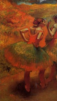埃德加 德加 Two Dancers in Green Skirts, Landscape Scenery 埃德加 德加 Two Dancers in Green Skirts, Landscape Scenery